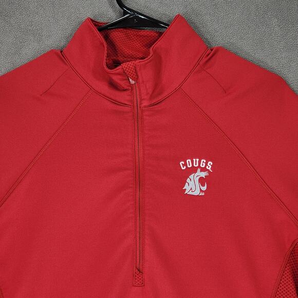 WA State Cougars 1/4 Zip Pullover XL Women Under Armour Red Wicking‎ Breathable - Picture 9 of 14